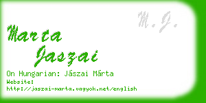 marta jaszai business card
