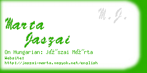 marta jaszai business card